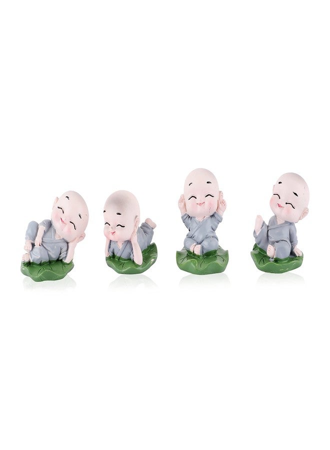 NYRWANA Polyresin Little Baby Figurine/Monk/Sculpture Set of 4 for Home Décor - Image 1